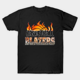 Classic Basketball Design Blazers Personalized Proud Name T-Shirt